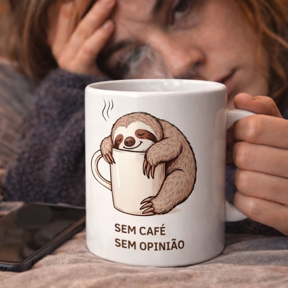 Caneca Bicho-Preguiça - Sem Café Sem Opinião 325ml
