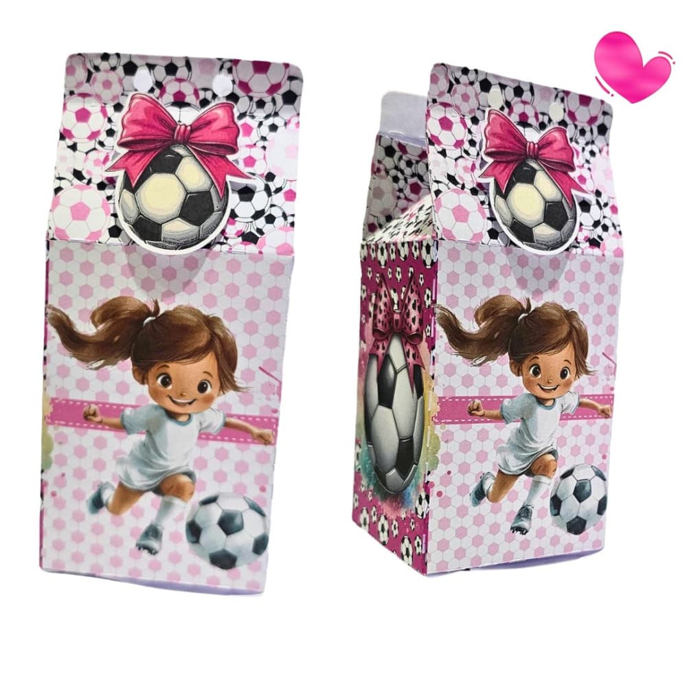 Kit 10 Caixas Milk Futebol Feminino | Mimosê - Lembrancinhas Personalizadas que Tocam o Coração