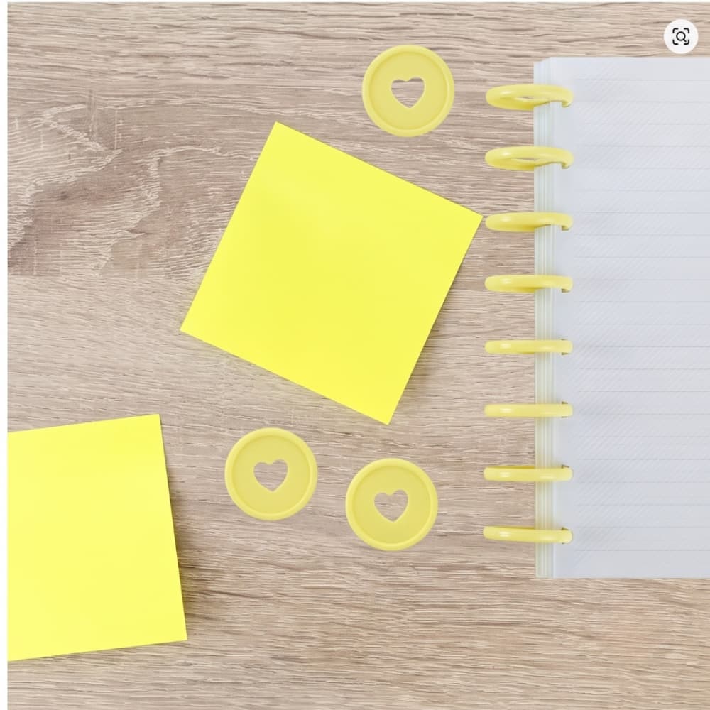 Kit 10 Discos para Caderno Inteligente e Cogumelo Amarelo 28mm