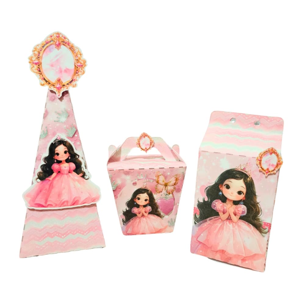 Kit Festa Caixinhas Princesas Personalizadas 15 unidades para Lembrancinhas