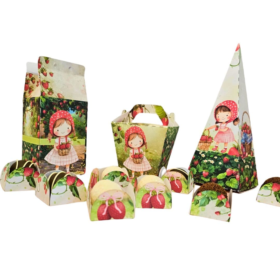 Kit Festa Jardim Moranguinho com 50 Lembrancinhas Personalizadas
